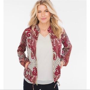 Chico’s Paisley Print Zip Up Jacket size 2